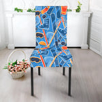 Skiing Equipment Pattern Print Dining Chair Slipcover