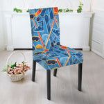 Skiing Equipment Pattern Print Dining Chair Slipcover