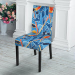 Skiing Equipment Pattern Print Dining Chair Slipcover