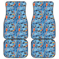 Skiing Equipment Pattern Print Front and Back Car Floor Mats