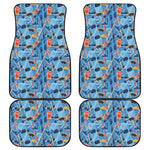 Skiing Equipment Pattern Print Front and Back Car Floor Mats