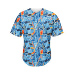 Skiing Equipment Pattern Print Men's Baseball Jersey