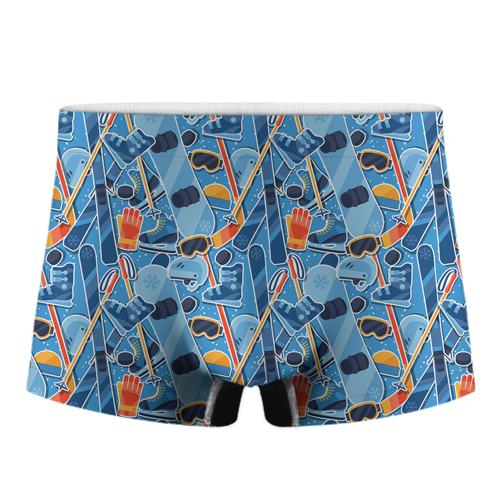 Skiing Equipment Pattern Print Men's Boxer Briefs