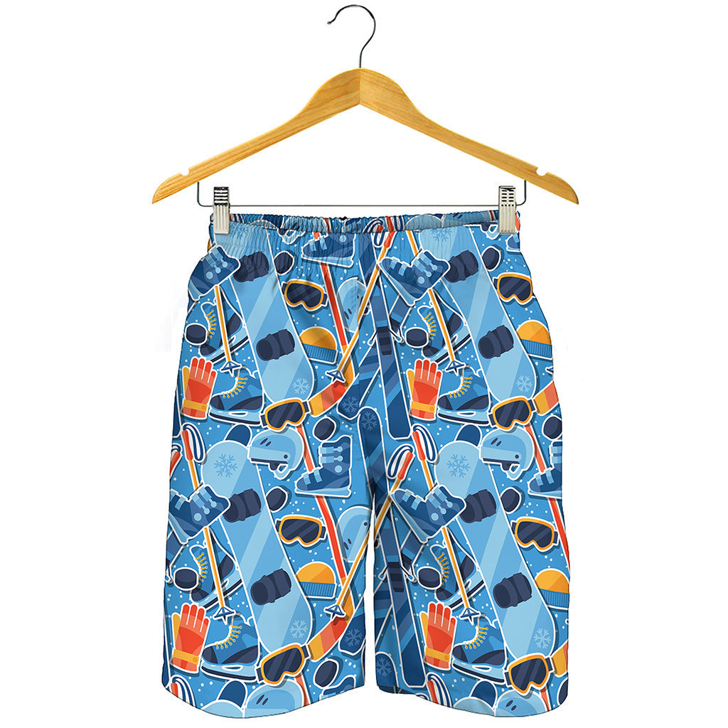 Skiing Equipment Pattern Print Men's Shorts