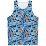Skiing Equipment Pattern Print Men's Tank Top