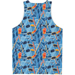Skiing Equipment Pattern Print Men's Tank Top