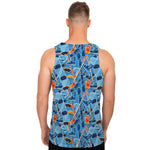Skiing Equipment Pattern Print Men's Tank Top