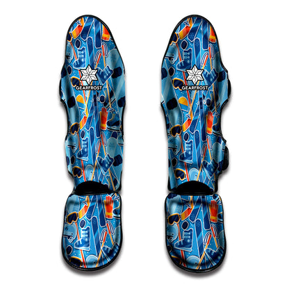 Skiing Equipment Pattern Print Muay Thai Shin Guard