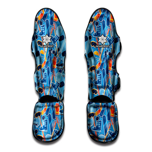 Skiing Equipment Pattern Print Muay Thai Shin Guard