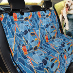Skiing Equipment Pattern Print Pet Car Back Seat Cover
