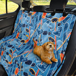 Skiing Equipment Pattern Print Pet Car Back Seat Cover