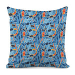 Skiing Equipment Pattern Print Pillow Cover