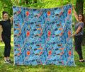 Skiing Equipment Pattern Print Quilt