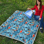 Skiing Equipment Pattern Print Quilt