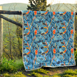 Skiing Equipment Pattern Print Quilt