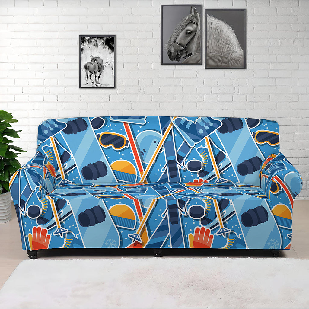 Skiing Equipment Pattern Print Sofa Cover