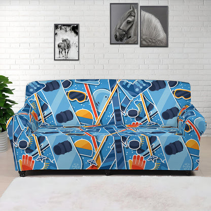 Skiing Equipment Pattern Print Sofa Cover