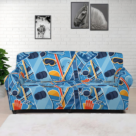 Skiing Equipment Pattern Print Sofa Cover