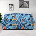 Skiing Equipment Pattern Print Sofa Cover