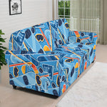 Skiing Equipment Pattern Print Sofa Cover