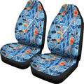 Skiing Equipment Pattern Print Universal Fit Car Seat Covers