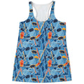 Skiing Equipment Pattern Print Women's Racerback Tank Top