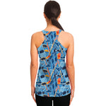 Skiing Equipment Pattern Print Women's Racerback Tank Top