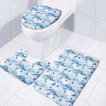 Skiing Mountain Print 3 Piece Bath Mat Set