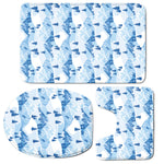 Skiing Mountain Print 3 Piece Bath Mat Set