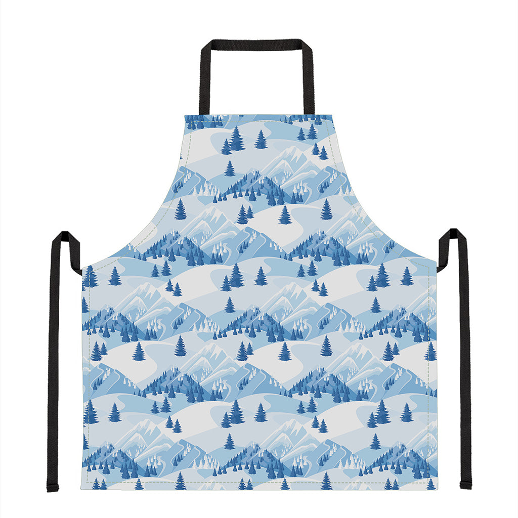 Skiing Mountain Print Apron