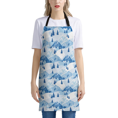 Skiing Mountain Print Apron