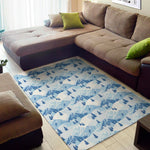 Skiing Mountain Print Area Rug