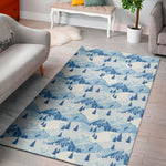 Skiing Mountain Print Area Rug