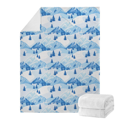Skiing Mountain Print Blanket