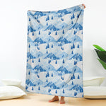 Skiing Mountain Print Blanket