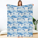 Skiing Mountain Print Blanket