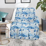 Skiing Mountain Print Blanket