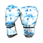 Skiing Mountain Print Boxing Gloves