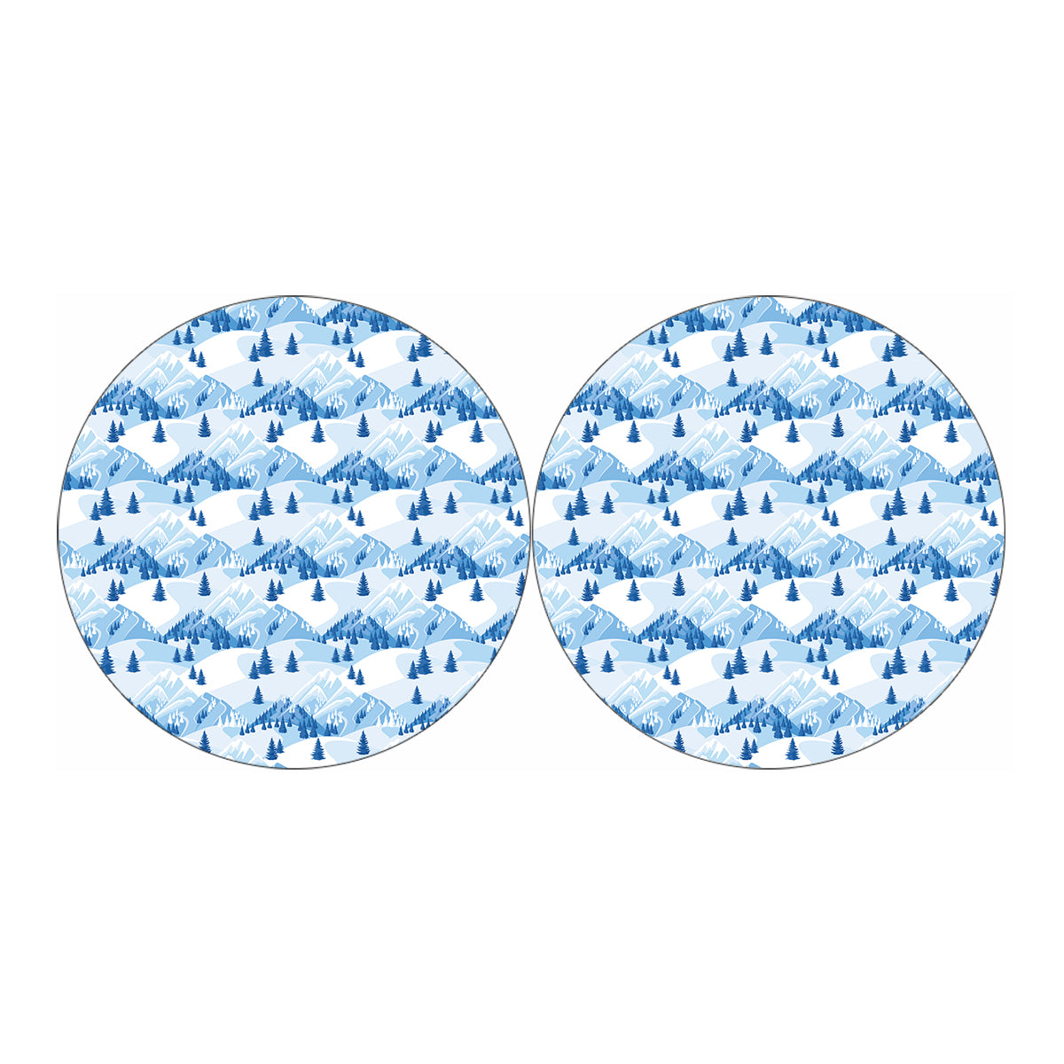 Skiing Mountain Print Car Coasters
