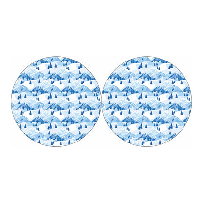 Skiing Mountain Print Car Coasters