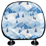 Skiing Mountain Print Car Headrest Covers