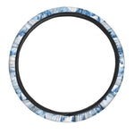 Skiing Mountain Print Car Steering Wheel Cover