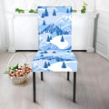 Skiing Mountain Print Dining Chair Slipcover