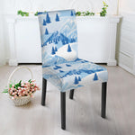 Skiing Mountain Print Dining Chair Slipcover