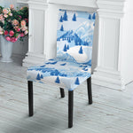 Skiing Mountain Print Dining Chair Slipcover