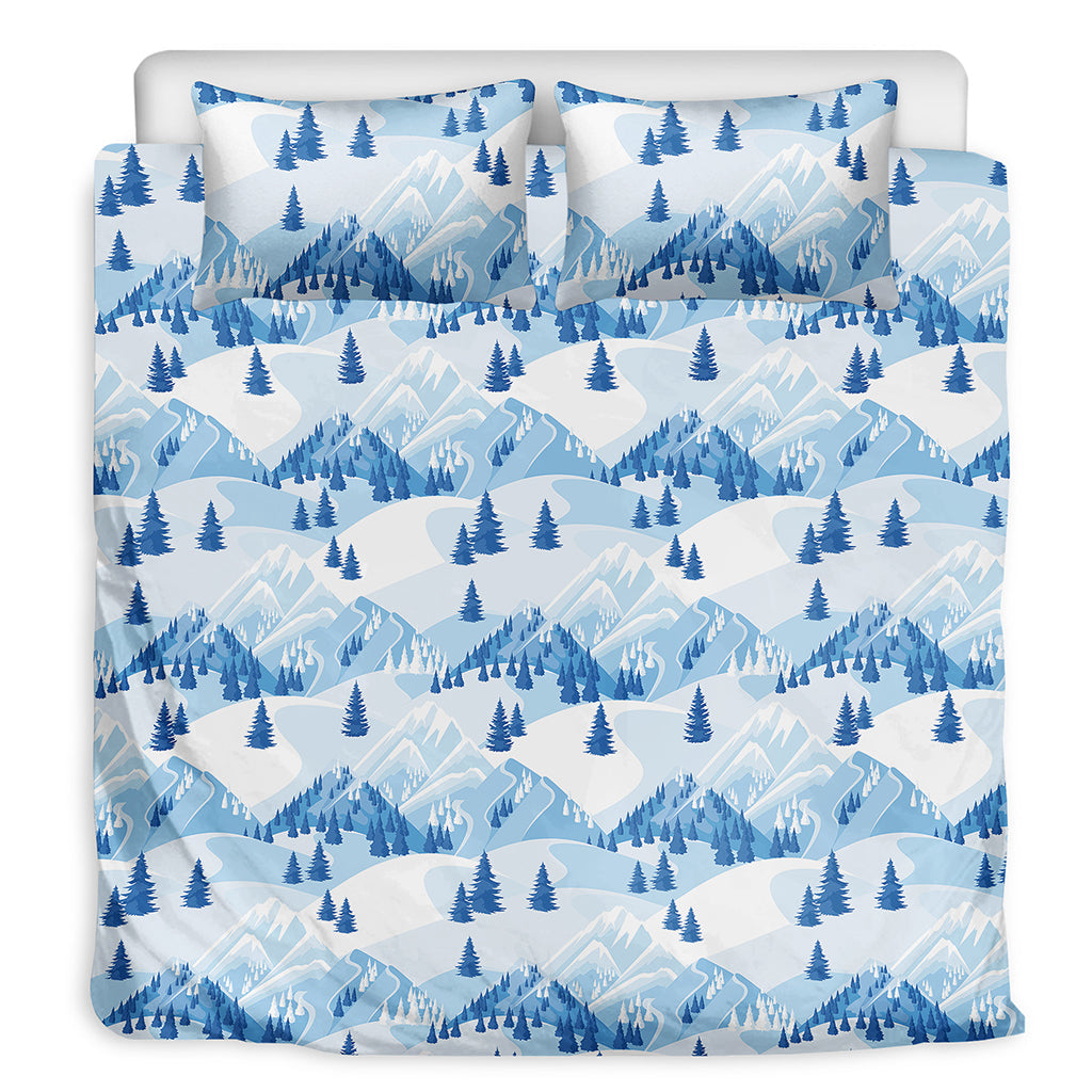 Skiing Mountain Print Duvet Cover Bedding Set