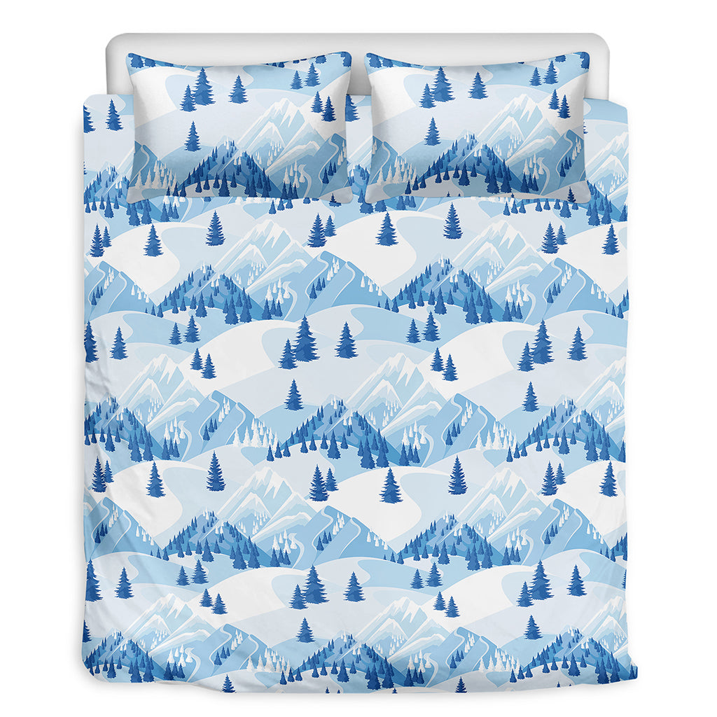 Skiing Mountain Print Duvet Cover Bedding Set