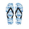 Skiing Mountain Print Flip Flops