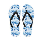 Skiing Mountain Print Flip Flops