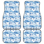 Skiing Mountain Print Front and Back Car Floor Mats